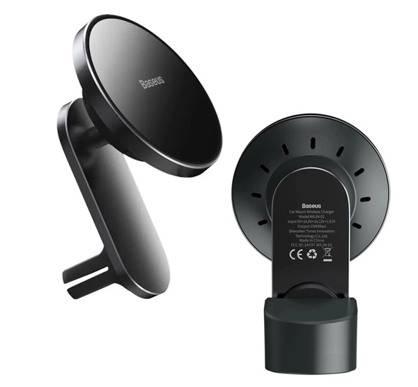 BASEUS autós tartó (műszerfalra, szellőzőre, 15W, wireless, MagSafe ...