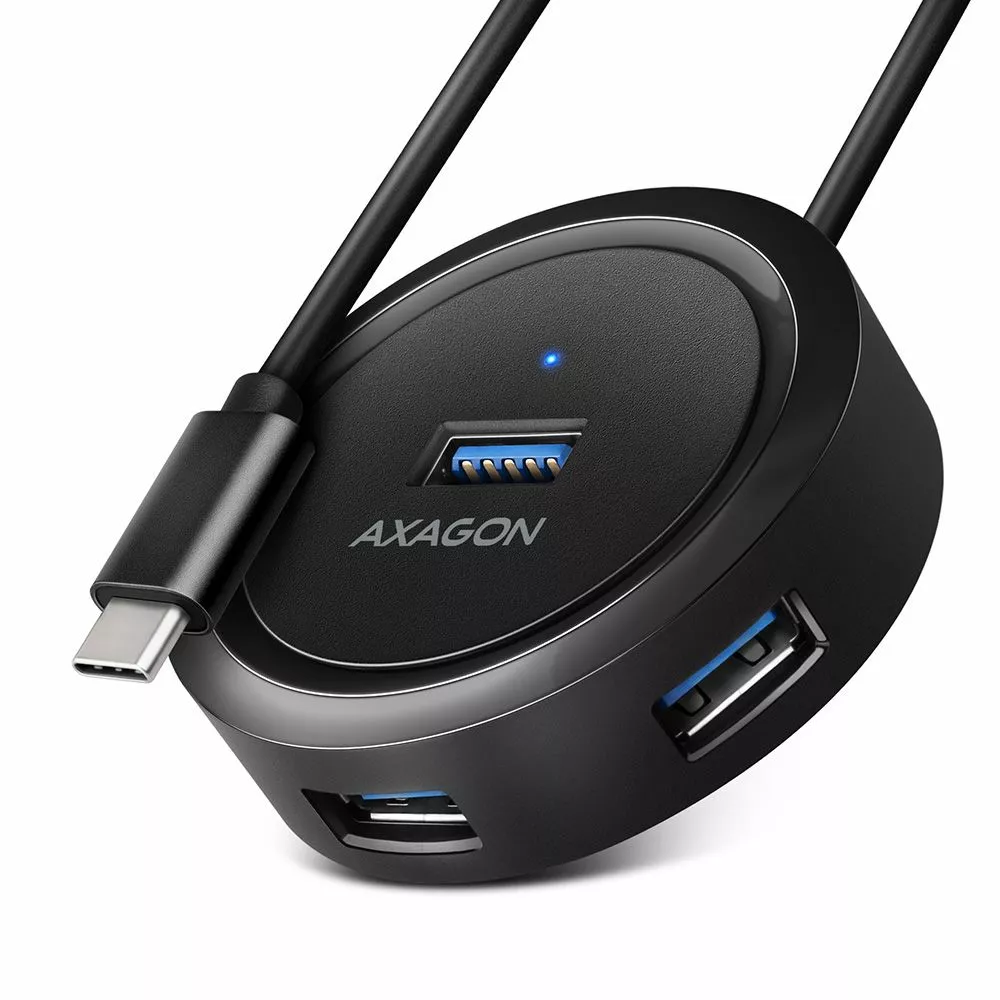 Axagon hue p1c superspeed usb c round hub black pcx hu