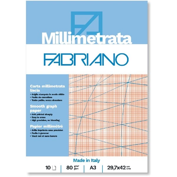 Fabriano A3 80g 10lapos milliméterpapír tömb 19100664 | PCX.hu