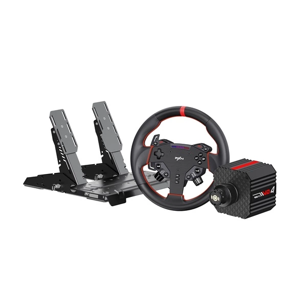 Пакет PXN - VD4 F PC Simulator Set (Direct Drive, VD4 база + WAS кормило + PD HM педал, черен) VD4 BUNDLE F