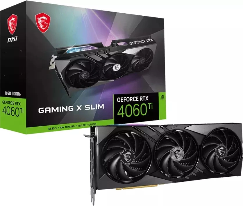 MSI RTX 4060 Ti Gaming X Slim 16G 16GB GDDR6 videokártya (V517
